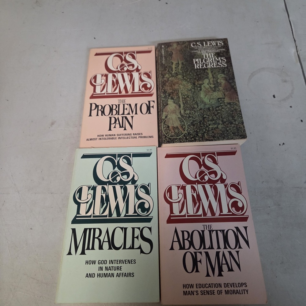 Vintage C. S. Lewis Miracles Problem Of Pain Abolition Of Man Pilgrims Regress